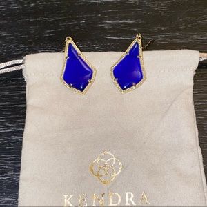 Kendra Scott Alex Gold Drop Earrings - Royal Blue